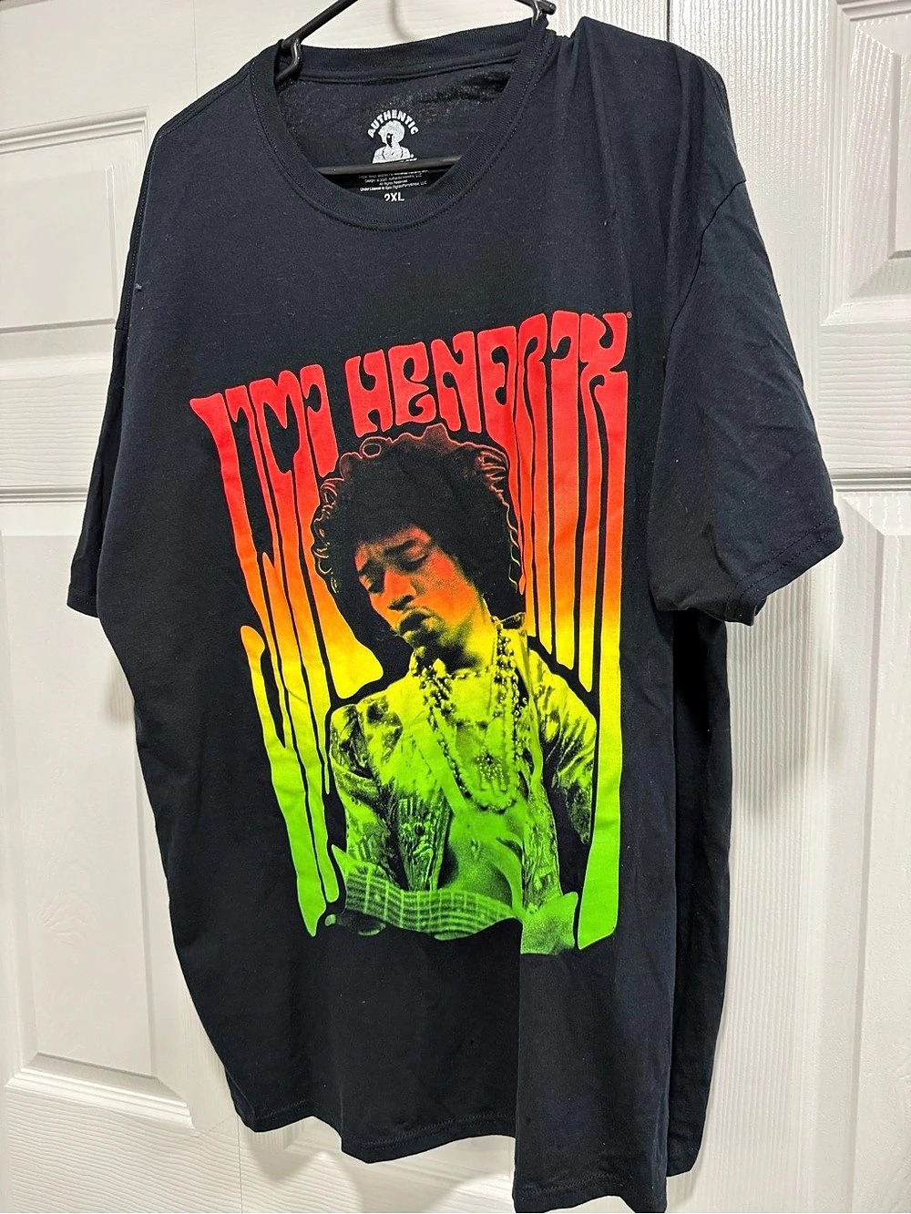 Authentic Hendrix Jimi Hendrix Psych Graphic T-Shirt Black & Green 2XL